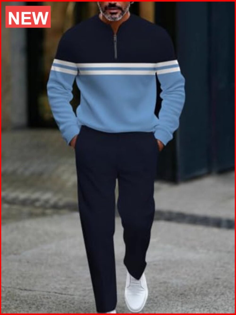 Long Sleeve Jogging Suit Two-Piece Set Jacket and Pants - Picture 4 of 5